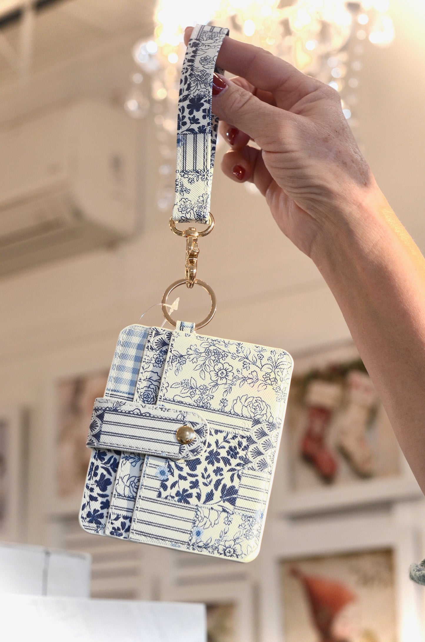 ID/card wallet with matching wristlet keychain