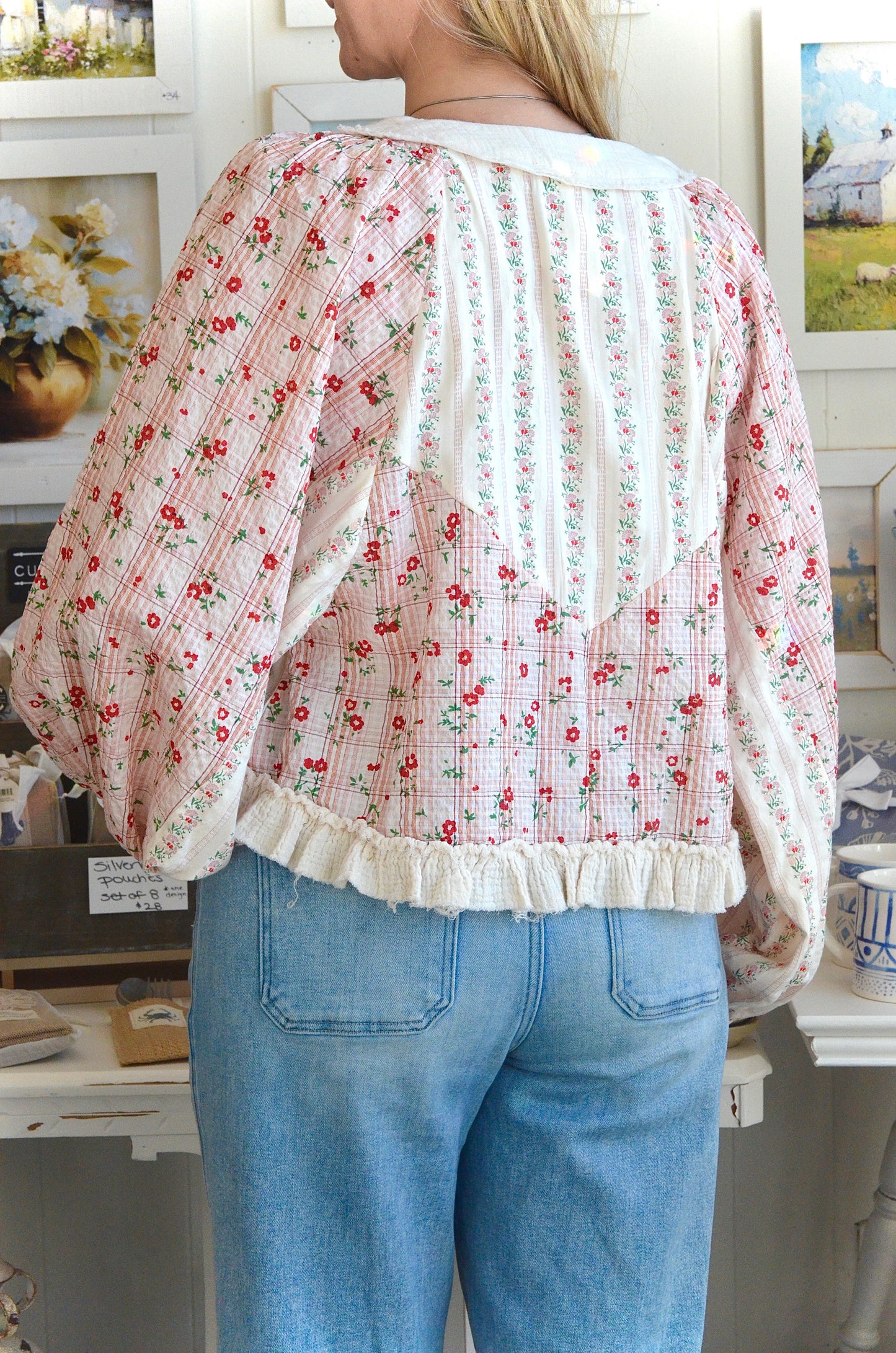 Little Flower Balloon Sleeve Top