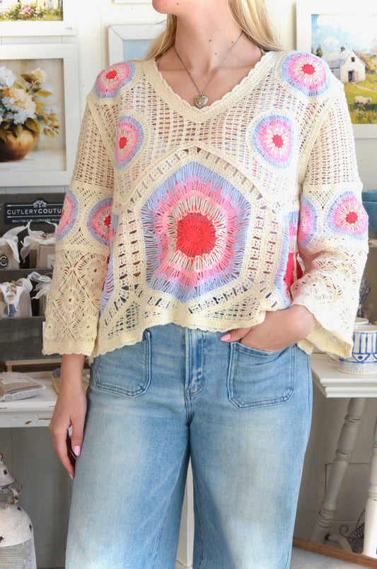 Medallion Crochet Sweater