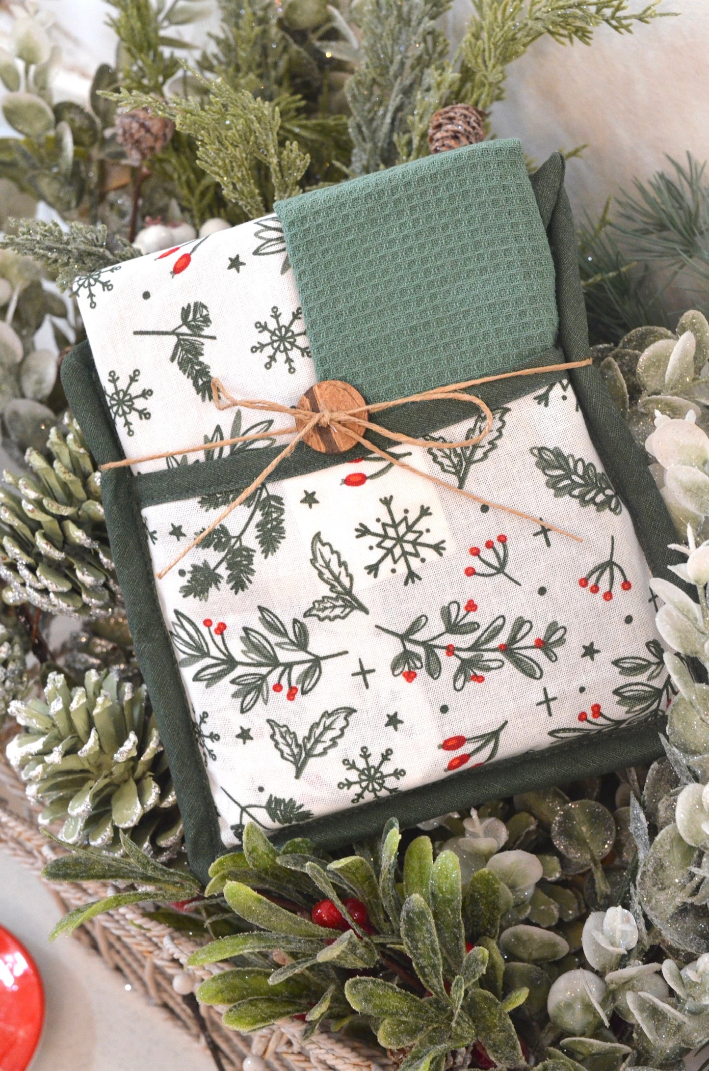 Holiday Tea Towels & Potholder